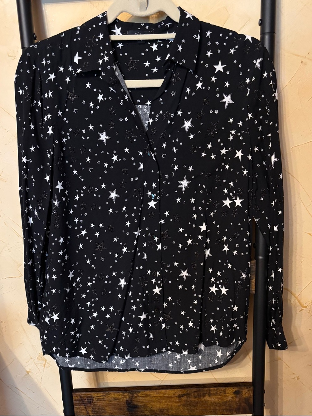 Rails Women’s Size S Star Print Blouse - Stylish Long-Sleeve Top